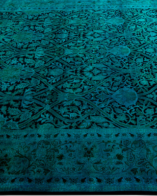 Contemporary Hand-Knotted Overdyed Blue Area Rug 6' 2" x 8' 10"