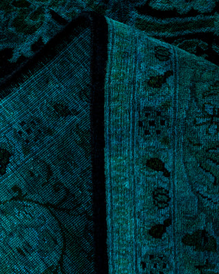 Contemporary Hand-Knotted Overdyed Blue Area Rug 6' 2" x 8' 10"