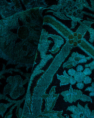 Contemporary Hand-Knotted Overdyed Blue Area Rug 6' 2" x 8' 10"