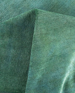 Overdyed One-of-a-Kind Wool Green Area Rug 8' 3" x 10' 1"