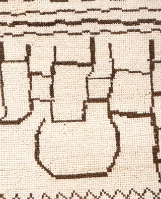 Overdyed Hand-Knotted Wool Modern-Contemporary Beige Area Rug 5' 1" x 7' 10"