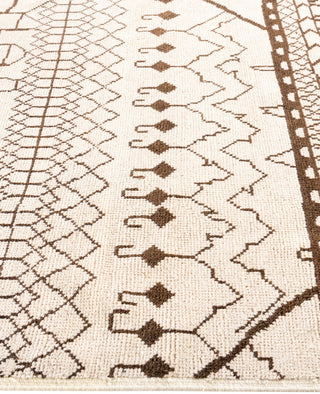 Overdyed Hand-Knotted Wool Modern-Contemporary Beige Area Rug 5' 1" x 7' 10"