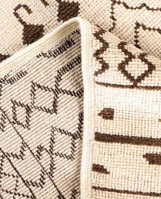 Overdyed Hand-Knotted Wool Modern-Contemporary Beige Area Rug 5' 1" x 7' 10"