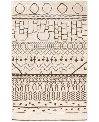 Overdyed Hand-Knotted Wool Modern-Contemporary Beige Area Rug 5' 1" x 7' 10"