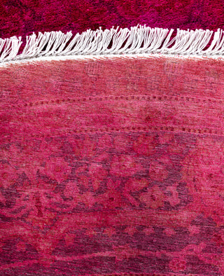 Overdyed One-of-a-Kind Wool Pink Round Area Rug 7' 1" x 7' 1"