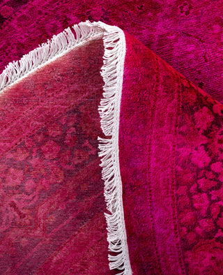 Overdyed One-of-a-Kind Wool Pink Round Area Rug 7' 1" x 7' 1"