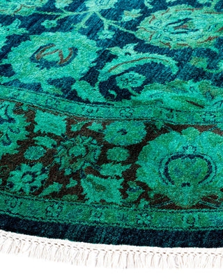 Fine Vibrance, One-of-a-Kind Hand-Knotted Area Rug - Green, 6' 1" x 6' 1" - Solo Rugs