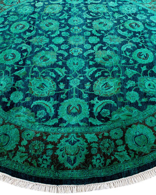 Fine Vibrance, One-of-a-Kind Hand-Knotted Area Rug - Green, 6' 1" x 6' 1" - Solo Rugs