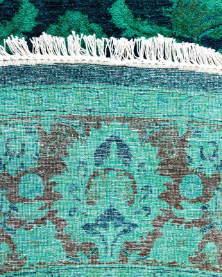Fine Vibrance, One-of-a-Kind Hand-Knotted Area Rug - Green, 6' 1" x 6' 1" - Solo Rugs