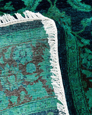 Fine Vibrance, One-of-a-Kind Hand-Knotted Area Rug - Green, 6' 1" x 6' 1" - Solo Rugs