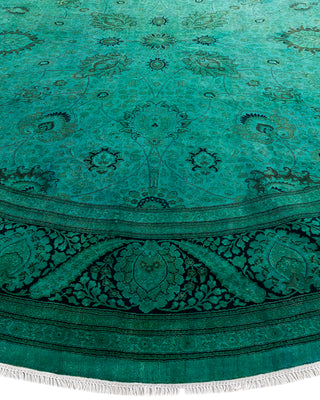 Fine Vibrance, One-of-a-Kind Hand-Knotted Area Rug  - Green, 12' 1" x 12' 1"