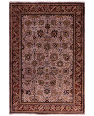Overdyed Hand-Knotted Wool Modern-Contemporary Purple Area Rug 6' 2" x 9' 1"