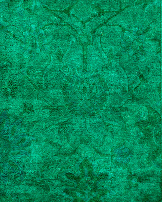 Modern Overdyed Hand Knotted Wool Green Area Rug 6' 1" x 9' 6"