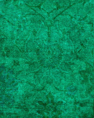 Contemporary Hand-Knotted Overdyed Green Area Rug 6' 1" x 9' 6"