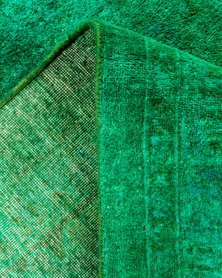 Contemporary Hand-Knotted Overdyed Green Area Rug 6' 1" x 9' 6"