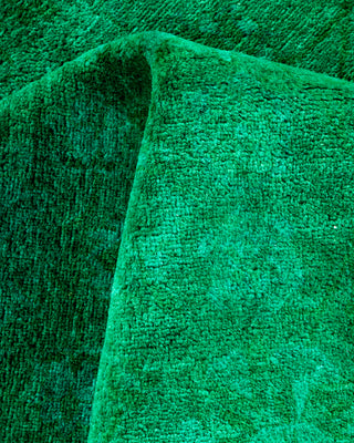 Contemporary Hand-Knotted Overdyed Green Area Rug 6' 1" x 9' 6"