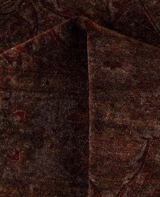 Overdyed One-of-a-Kind Wool Brown Area Rug 4' 1" x 5' 11"