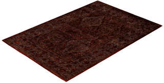 Overdyed One-of-a-Kind Wool Brown Area Rug 4' 1" x 5' 11"