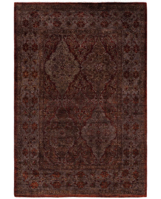 Overdyed One-of-a-Kind Wool Brown Area Rug 4' 1" x 5' 11"