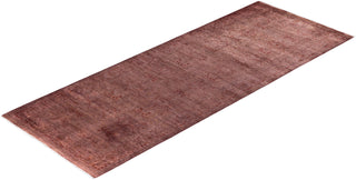 Contemporary Hand-Knotted Overdyed Pink Runner 3' 2" x 8' 4"