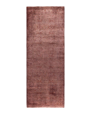 Contemporary Overyed Wool Hand Knotted Pink Runner 3' 2" x 8' 4"