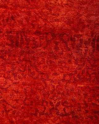 Contemporary Hand-Knotted Overdyed Orange Runner 2' 9" x 17' 10"