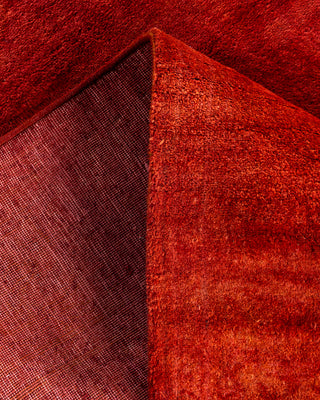 Contemporary Hand-Knotted Overdyed Orange Runner 2' 9" x 17' 10"