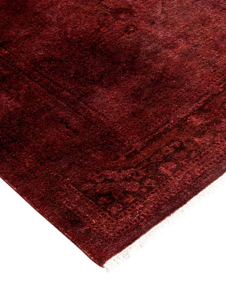 Modern Overdyed Hand Knotted Wool Red Area Rug 3' 2" x 5' 4"