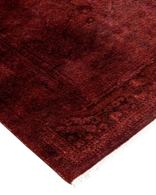 Contemporary Hand Knotted Overdyed Red Area Rug 3' 2" x 5' 4"