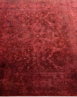 Contemporary Hand Knotted Overdyed Red Area Rug 3' 2" x 5' 4"