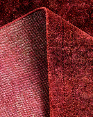 Contemporary Hand Knotted Overdyed Red Area Rug 3' 2" x 5' 4"