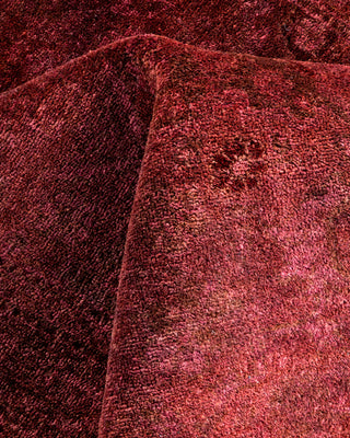 Contemporary Hand Knotted Overdyed Red Area Rug 3' 2" x 5' 4"