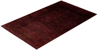 Modern Overdyed Hand Knotted Wool Red Area Rug 3' 2" x 5' 4"