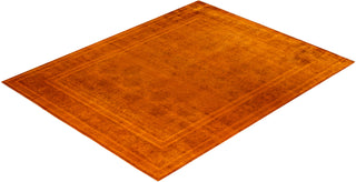 Modern Overdyed Hand Knotted Wool Orange Area Rug 8' 0" x 10' 1"