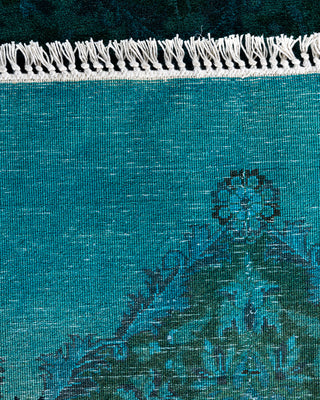Contemporary Hand-Knotted Overdyed Blue Octagon Area rug 6' 4" x 6' 4"