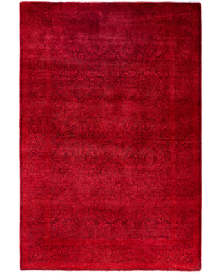 Overdyed Hand-Knotted Wool Modern-Contemporary Pink Area Rug 4' 0" x 6' 2"