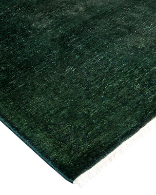 Modern Overdyed Hand Knotted Wool Green Area Rug 3' 2" x 5' 3"