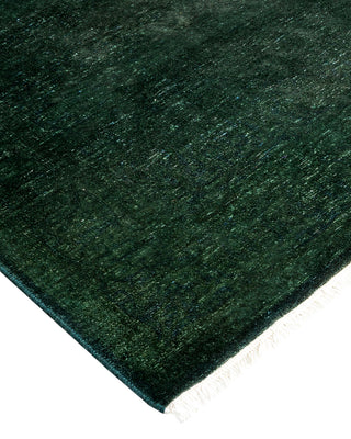 Contemporary Hand-Knotted Overdyed Green Area Rug 3' 2" x 5' 3"