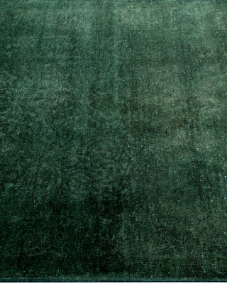 Modern Overdyed Hand Knotted Wool Green Area Rug 3' 2" x 5' 3"