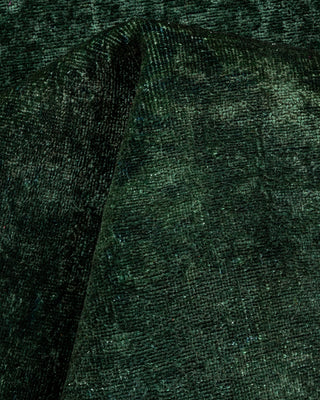 Contemporary Hand-Knotted Overdyed Green Area Rug 3' 2" x 5' 3"