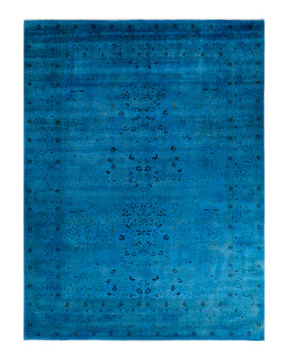Contemporary Fine Vibrance Blue Wool Area Rug 9' 1" x 12' 0"
