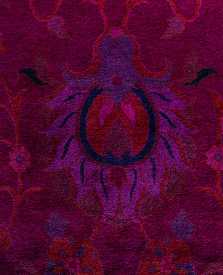 Overdyed Hand-Knotted Wool Modern-Contemporary Pink Area Rug 9' 4" x 12' 2"