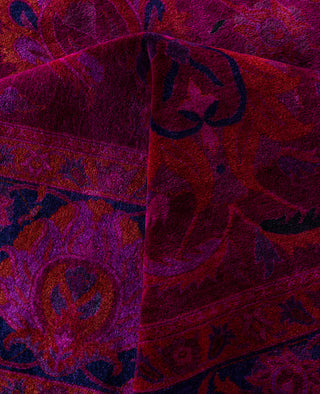 Overdyed Hand-Knotted Wool Modern-Contemporary Pink Area Rug 9' 4" x 12' 2"