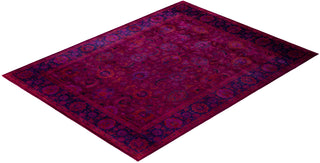Overdyed Hand-Knotted Wool Modern-Contemporary Pink Area Rug 9' 4" x 12' 2"