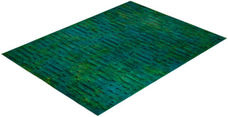 Contemporary Fine Vibrance Green Wool Area Rug - 8' 10" x 11' 7"