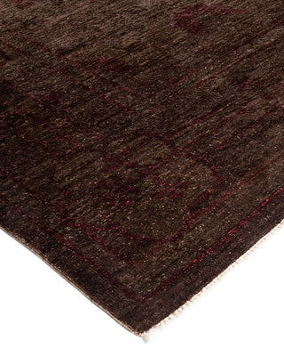 Contemporary Fine Vibrance Brown Wool Area Rug - 9' 0" x 11' 10"