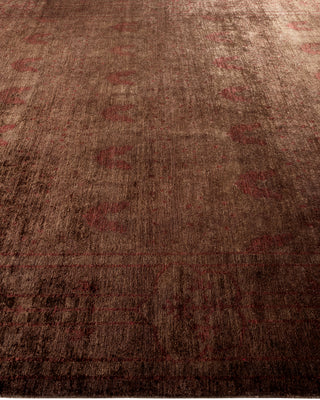 Contemporary Fine Vibrance Brown Wool Area Rug - 9' 0" x 11' 10"