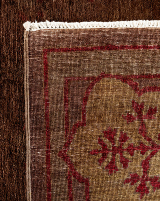 Contemporary Fine Vibrance Brown Wool Area Rug - 9' 0" x 11' 10"