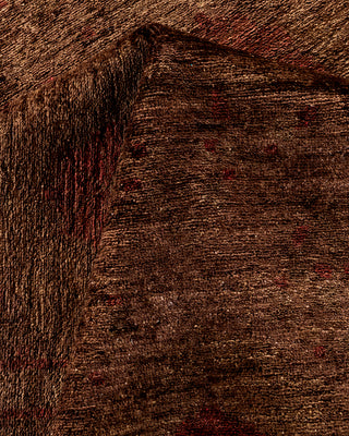 Contemporary Fine Vibrance Brown Wool Area Rug - 9' 0" x 11' 10"