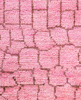 Overdyed Hand-Knotted Wool Modern-Contemporary Pink Area Rug 4' 9" x 7' 10"